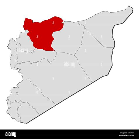 Political map of Syria with the several governorates where Aleppo is ...