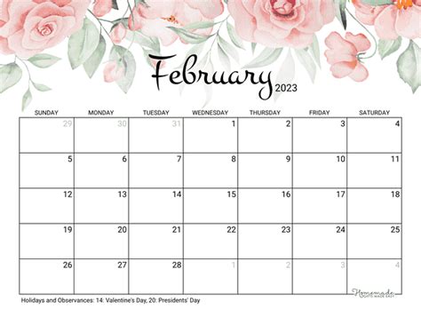 February 2023 Calendar Homemade Gifts Made Easy - IMAGESEE