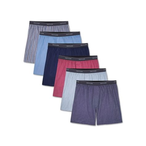 Fruit of the Loom - Fruit of the Loom Men's Exposed Waistband Woven Boxers, 6 Pack - Walmart.com ...