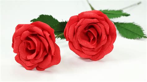 DIY Paper Flowers: How to Make Paper Rose with Crepe Paper - YouTube