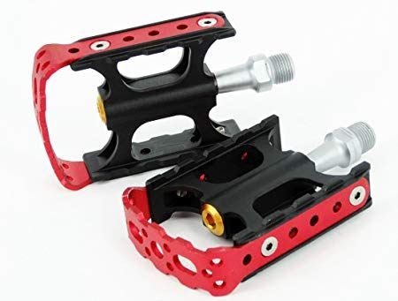 New MTB Racing Road Fixie Bike CNC Alloy Pedals-303g (Black / Red ...