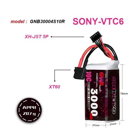 GNB 3000mAh 4S 10C Li-ion Sony VTC6 Battery | HobbyRC UK