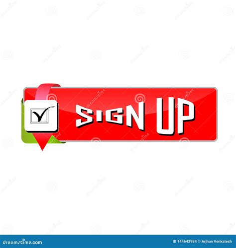 Illustration Creative Design Sign Up Web Button on White Background ...