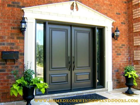Double Steel Door with Executive Panels and Custom Glass Sidelights Double Front Entry Doors ...