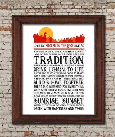 Lessons that Fiddler on the Roof Taught Me -- UNFRAMED Typography Print ...