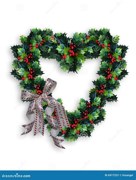 Christmas Wreath Heart Stock Image - Image: 6917231