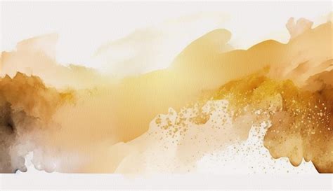 Premium AI Image | A watercolor painting of a white and gold paint with ...