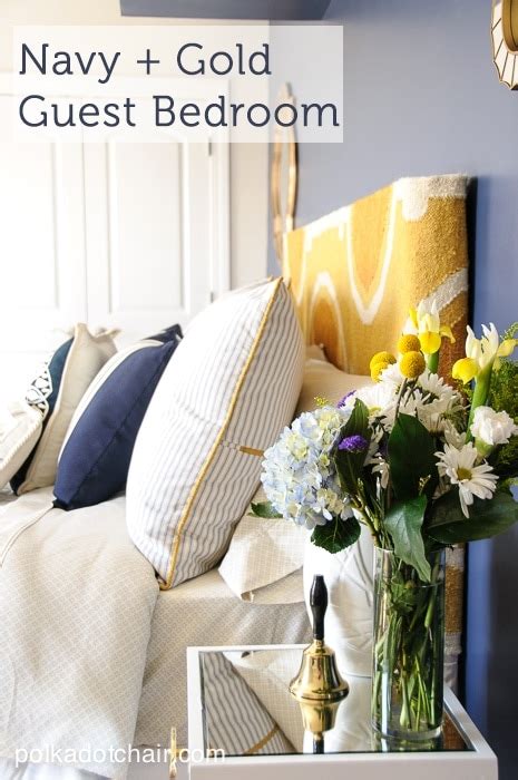 Navy and Gold Guest Bedroom Ideas, Guest Bedroom Colors