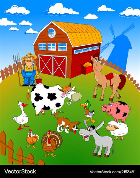 Farm Cartoon Drawing Illustration Cartoon Illustration Farm Cartoon ...