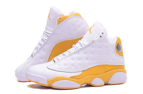 Nike Air Jordan XIII 13 Retro White Yellow Brown Men Shoes 414571 - Febbuy