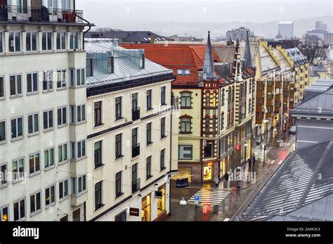 Oslo, Norway 09/02/2020 : aerial view of the Norwegian capital Oslo ...