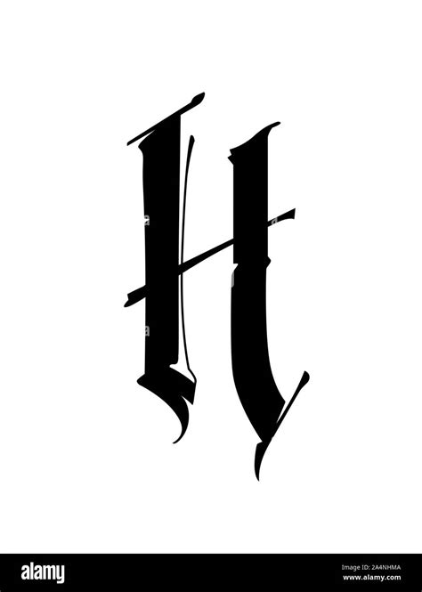 Letter H, in the Gothic style. Vector. Alphabet. The symbol is isolated ...