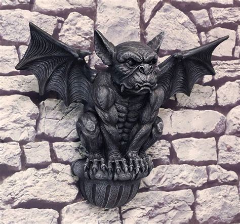 Ebros Large Gothic Winged Gargoyle On Ledge Wall Decor Hanging Sculpture 20"W | Gargoyles art ...