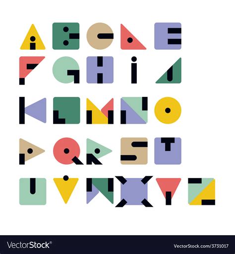 Geometric retro typeface Royalty Free Vector Image