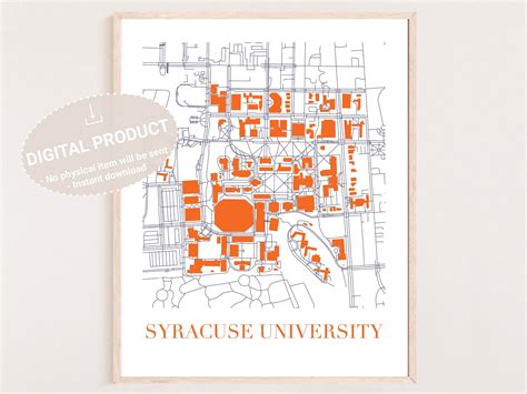 Syracuse University Campus Map, Syracuse University Merch, Syracuse ...