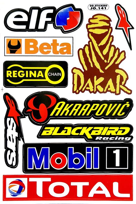 Sticker Sheet Pack Motorcycle Racing Car Sponsor Decal | Etsy