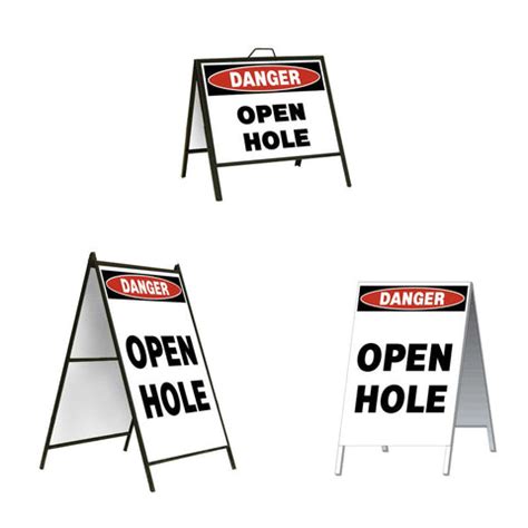 Danger Open Hole A-Frame Sign Stand – Western Safety Sign