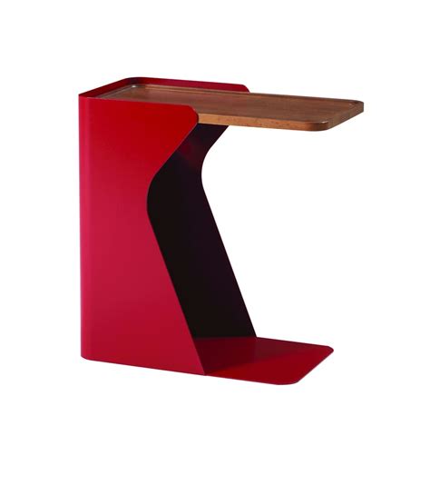 Steel and wood coffee table with integrated magazine rack with tray DOC Les Contemporains ...