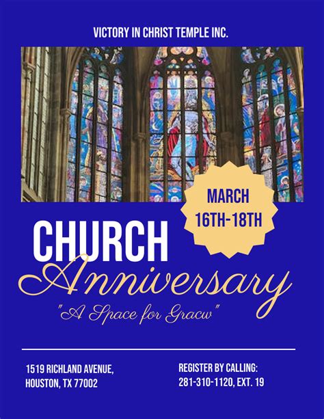 Church Anniversary Background Flyer Design Template - Venngage