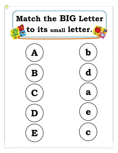 a printable worksheet with the words match the big letter to its small letter