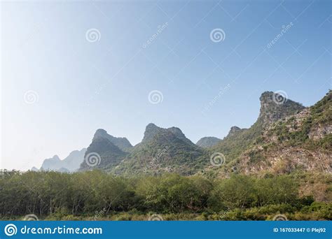 Karst Formation and Foggy Mountain Landscape between Guiling and ...