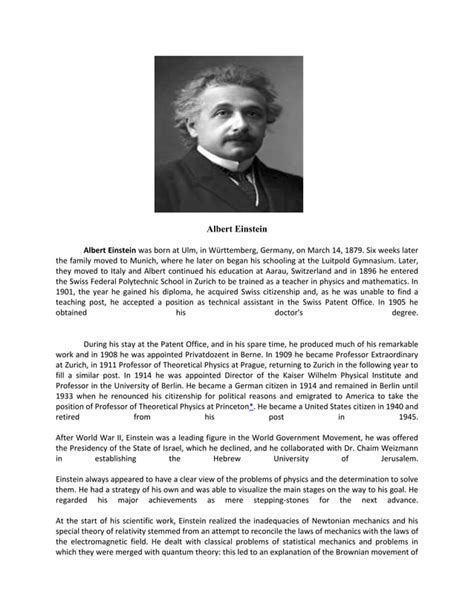 Biography albert einstein | PDF