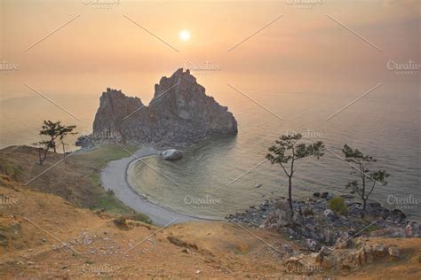 Sunset over the Lake Baikal. | Nature Stock Photos ~ Creative Market