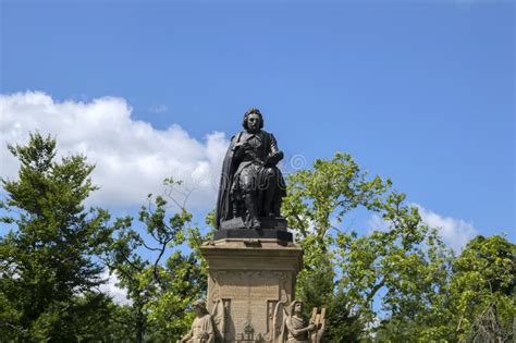 The Statue of Joost Van Den Vondel Unveiled in 1867, Designed by Sculptor Louis Royer and ...