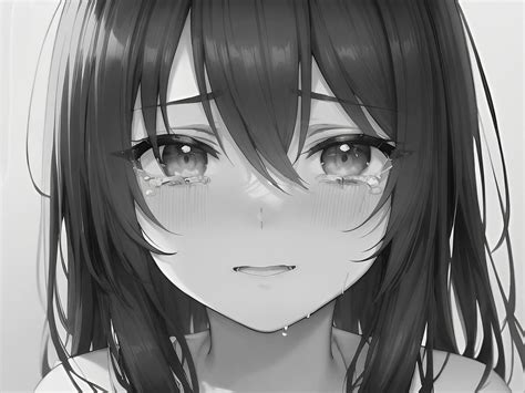 Anime girl crying