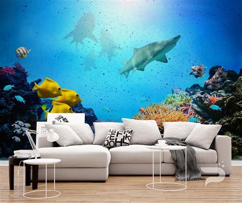 Coral Reef WALL MURAL Underwater Wallpaper Large Wall Mural | Etsy