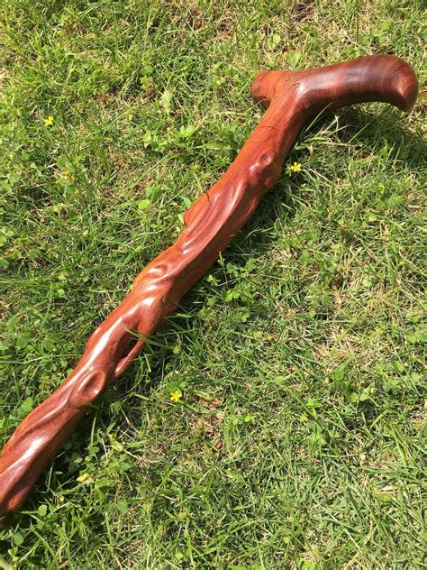 Wooden Walking Cane Red Sandalwood Walking Cane Handcrafted - Etsy