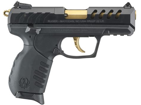 Ruger SR22 22LR Rimfire Pistol with Gold PVD Barrel