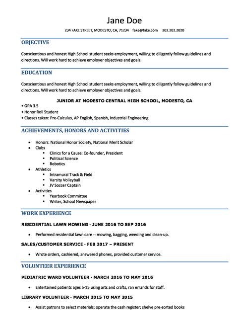 36+ Academic resume template high school That You Can Imitate