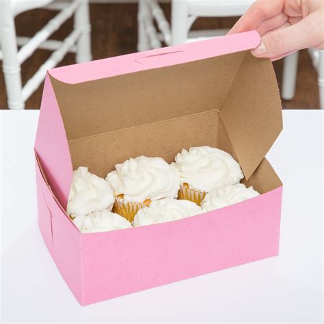 7" x 5" x 3" Pink Cake / Bakery Box - 250/Bundle