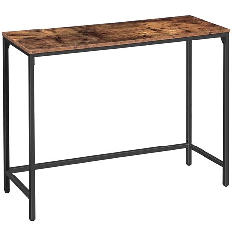 HOOBRO Console Table, Hallway Table with Adjustable Support Bar, Industrial Entryway Sofa Table ...