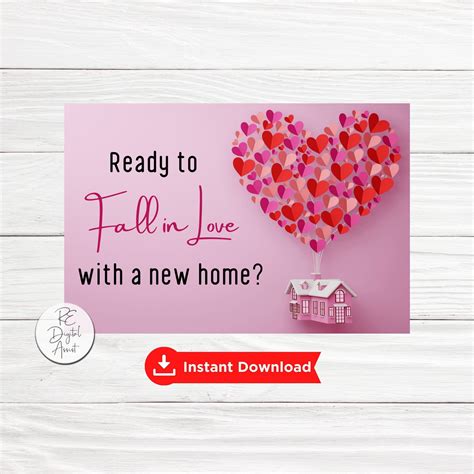 "This stylish and creative printable Valentine's Day Real Estate marketing postcard is perfect ...