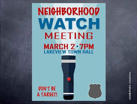 Neighborhood Watch Meeting Event Flyer Church Community - Etsy