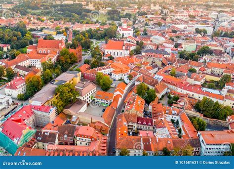 Lithuanian Capital Vilnius from Above Stock Image - Image of fall ...