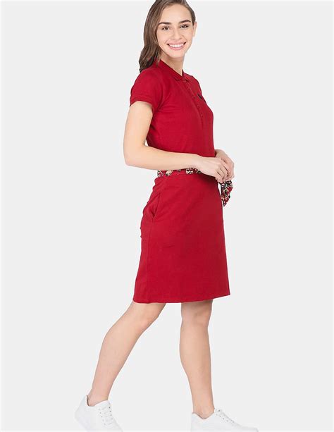 Buy U.S. Polo Assn. Women Red Short Sleeve Pique Polo Dress - NNNOW.com