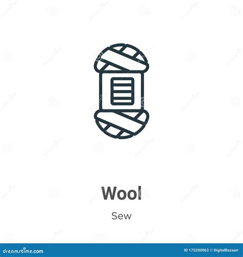 Wool Outline Vector Icon. Thin Line Black Wool Icon, Flat Vector Simple ...