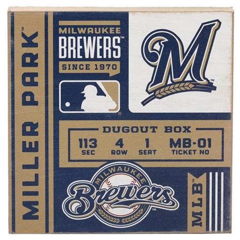 Milwaukee Brewers Miller Park Ticket Wood Wall Décor | Open Road Brands