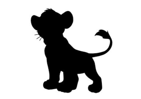 Young Simba From Lion King Silhouette Vinyl Decal Black, Red, Silver, White Mickey Disney Mufasa ...