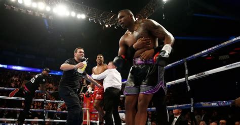 Anthony Joshua vs Dillian Whyte referee shows strong chin after pair continue to fight AFTER ...