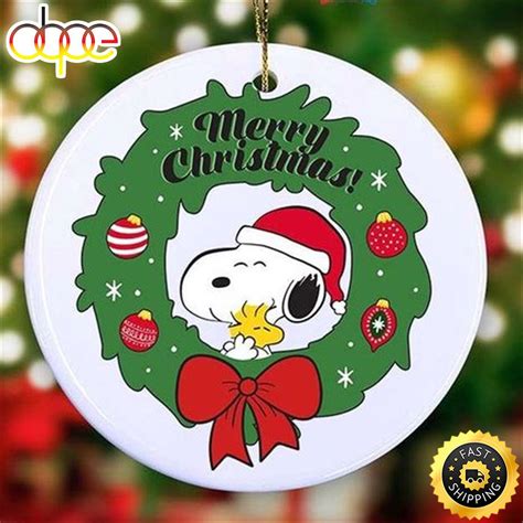 Snoopy and Woodstock Merry Christmas Ornament Snoopy Christmas ...