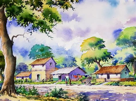 South indian village - RAJA ART STUDIO - Paintings & Prints, Landscapes ...