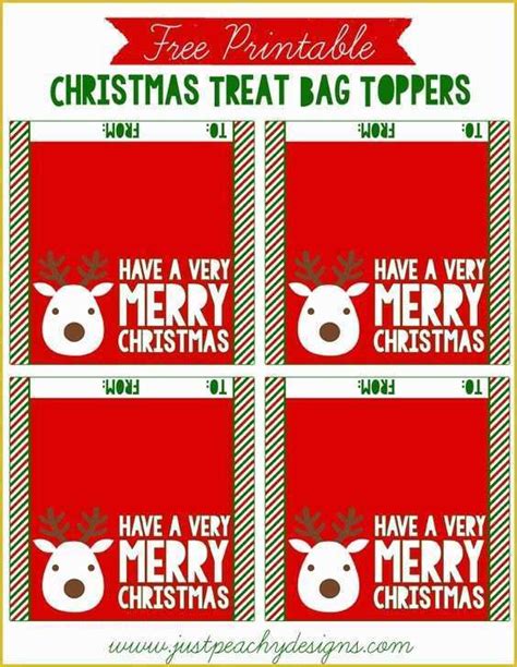 Free Printable Christmas Bag toppers Templates Of Christmas Treat Bags ...