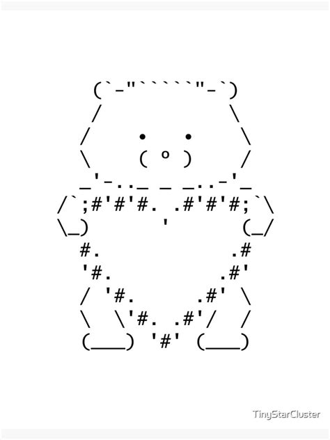 "ASCII Bear & Heart" Art Board Print for Sale by TinyStarCluster | Redbubble