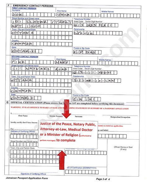 Jamaican Passport Application Form Information Sheet Www - PassportApplicationForm.net