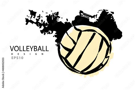 Volleyball banner design, grunge style. Vector illustration for sports ...