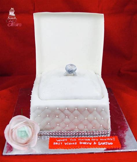 Engagement ring box cake - Decorated Cake by Sushma - CakesDecor